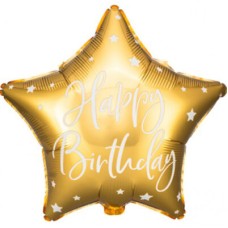 Balloon 'Happy Birthday' Star Gold